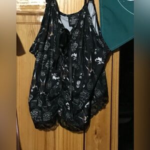 Disney Hot Topic Nightmare Before Christmas Corset Cami Large NWT Black Goth